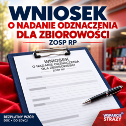 Wniosek o nadanie odznaczenia dla zbiorowości ZOSP RP – bezpłatny wzór DOC