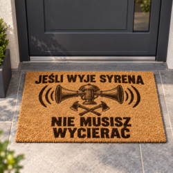 Wycieraczka strażacka przed drzwiami – wizualizacja